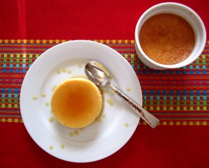 Creamy custard with honey topping.